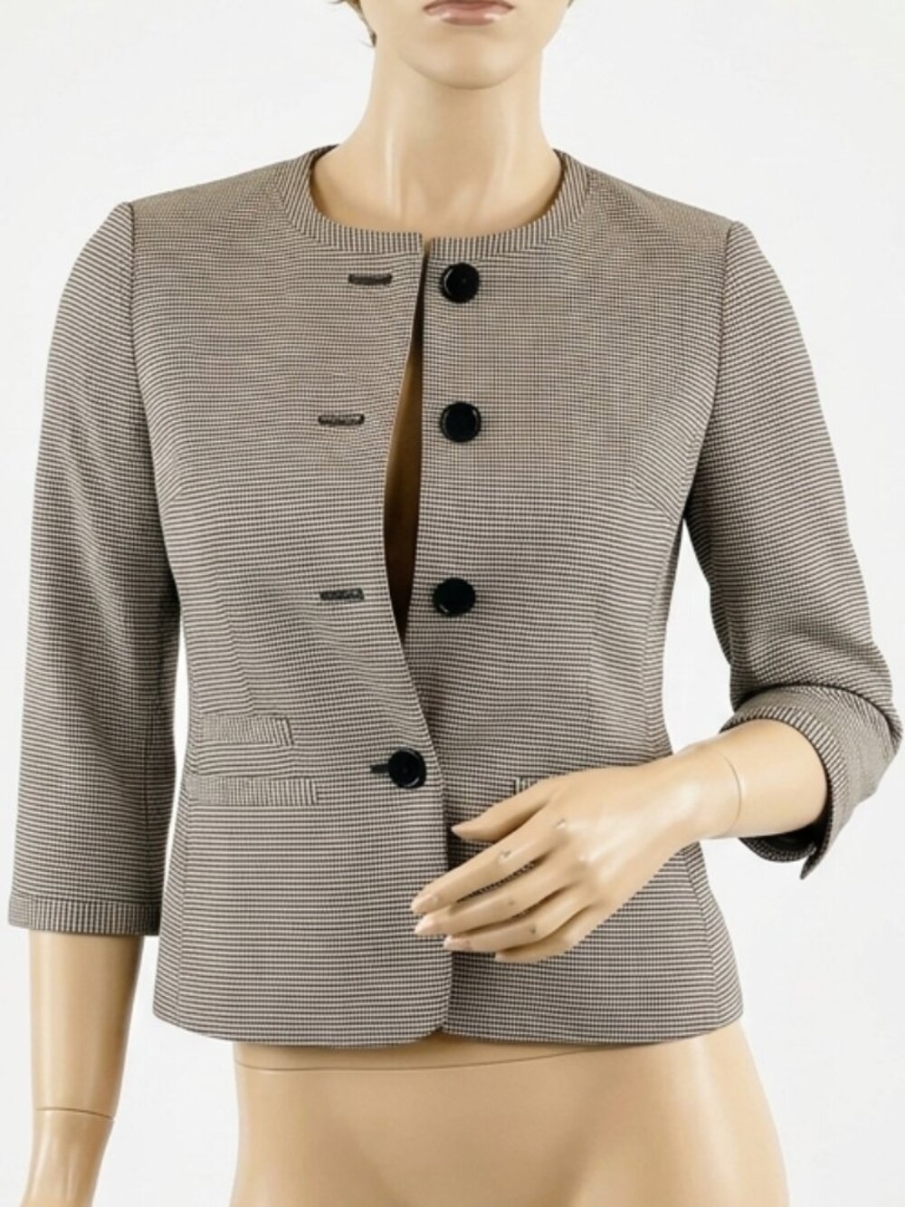 ✨ NWT Talbots "Jackie" Navy Stripe Blazer 2P | Jewel Neck 4-Button Statement - Picture 7 of 7